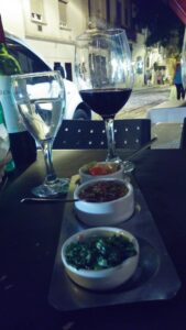 Steak condiments at Gran Parilla Del Plata